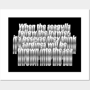 Eric Cantona Classic Seagulls Typographic Quote Tribute Posters and Art